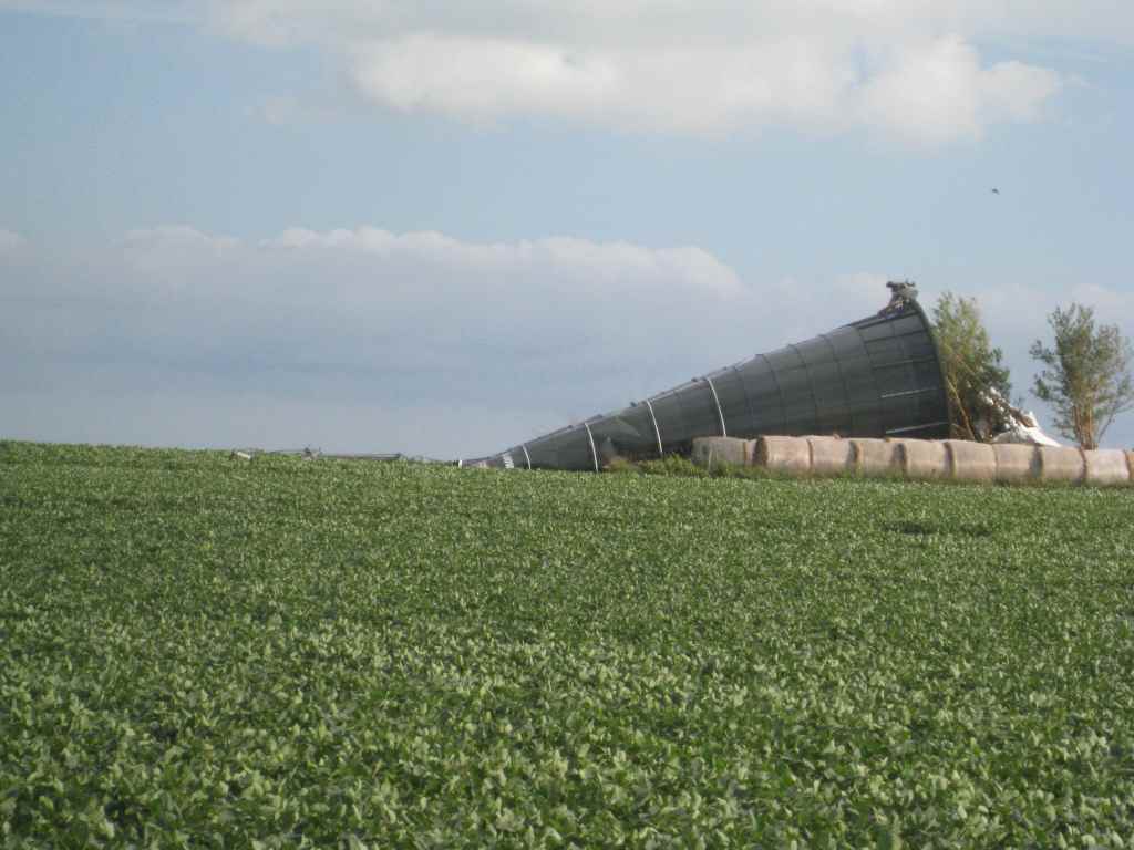 Iowa storm clean up grain bin